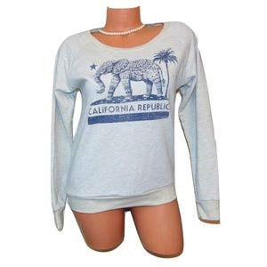 Ladys Gray Long Sleeve California Republic Sweater